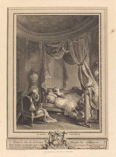 Nebezpečný román od Isidore Stanislas Helman after Nicolas Lavreince