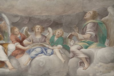Andělé, hudební andělé a puttos, detail ráje s věčným otcem, c.1623-34 (detail 3496185) od Isidoro Bianchi