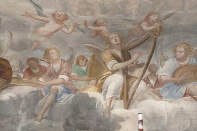 Andělé, hudební andělé a puttos, detail ráje s věčným otcem, c.1623-34 (detail 3496185) od Isidoro Bianchi