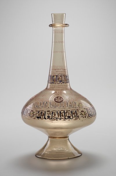 Láhev, objednaná Dawudem, Rasulid Sultan z Jemenu, dynastie Mamluk, 12961321 (smaltované a zlacené sklo) od Islamic School