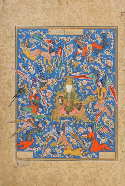 Folio from a Haft Awrang (Seven Thrones) od Jami († 1492) pravděpodobně Mashad, Khurasan, Írán, Safavid Period, 1556-65 (neprůhledný akvarel, inkoust a zlato na papíře od Islamic School