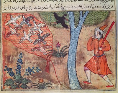 Lov ptáků, z „Knihy Kalily a Dimny“, z „Bajky Bidpay“ od Islamic School