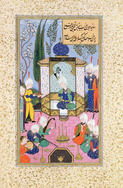 Paní B-284 Fol.33b The Court of the Sultan, ilustrace z 
