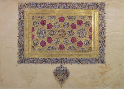 Stránka z rukopisu Koránu, iluminovaná Mohammadem ebn Aibakem, období Il-Chanid, počátek 14. století. od Islamic School