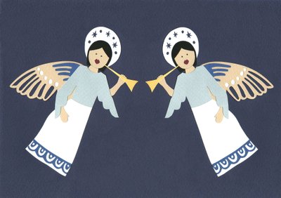 Cherubs, 2014 (řezaný papír) od Isobel Barber