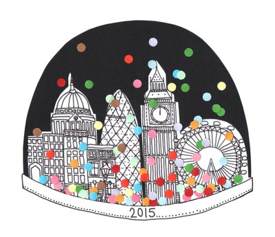 Nový rok 2015, 2014 (papír a pero) od Isobel Barber