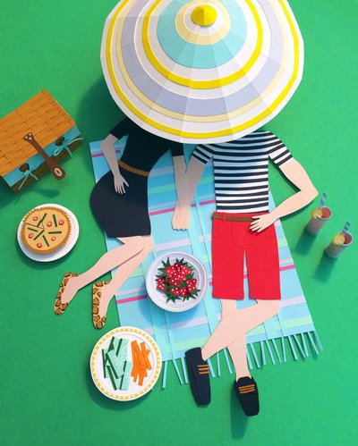 Piknik v parku, 2016 (papír) od Isobel Barber