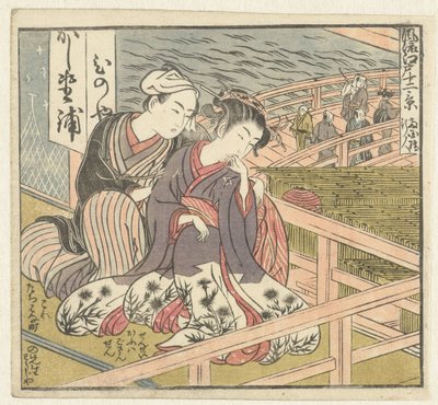 Láska pár na verandě Dvanáct pohledů na Sophisticated Edo (název série) Furyu Edo junikei (název série na objektu) od Isoda Koryusai