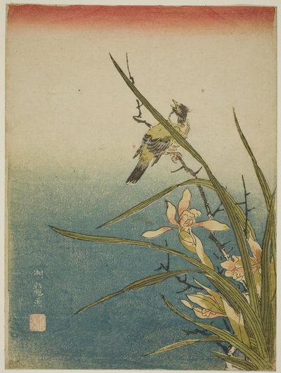 Orchidej a pták od Isoda Koryusai