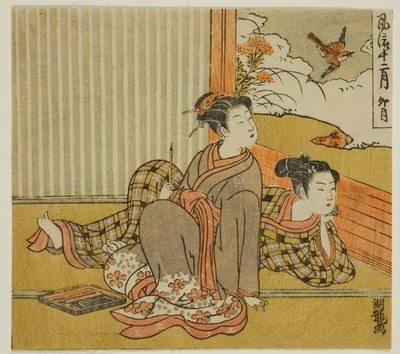 Čtvrtý měsíc (Uzuki), ze série "Módních dvanáct měsíců (Furyu juni tsuki)" od Isoda Koryusai