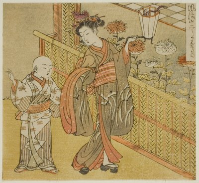 Devátý měsíc (Kikuzuki), ze série "Módních dvanáct měsíců (Furyu juni tsuki)" od Isoda Koryusai