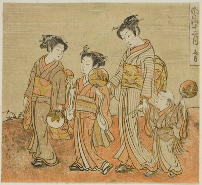 Sedmý měsíc (Fumizuki), ze série "Módních dvanáct měsíců (Furyu juni tsuki)" od Isoda Koryusai
