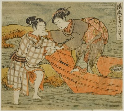 Třetí měsíc (Hanamizuki), ze série "Módních dvanáct měsíců (Furyu juni tsuki)" od Isoda Koryusai