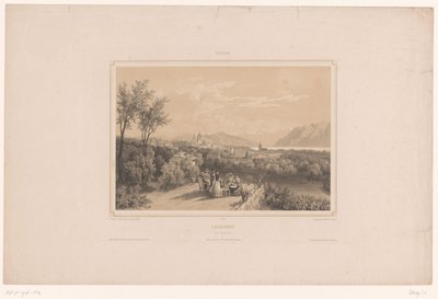 Pohled na Lausanne Lausanne. Vue generale (název na objektu) Tváře ve Švýcarsku (název série) Suisse (název série na objektu) od Isodore Laurent Deroy