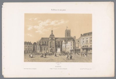 Pohled na kostel Saint-Jacques a sochu Duquesna v Dieppe Dieppe. l