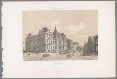 Pohled na Palais de la Bourse v Lyonu Lyons. Palais du Commerce Současná Francie (název série) La France de nos jours (název série) od Isodore Laurent Deroy