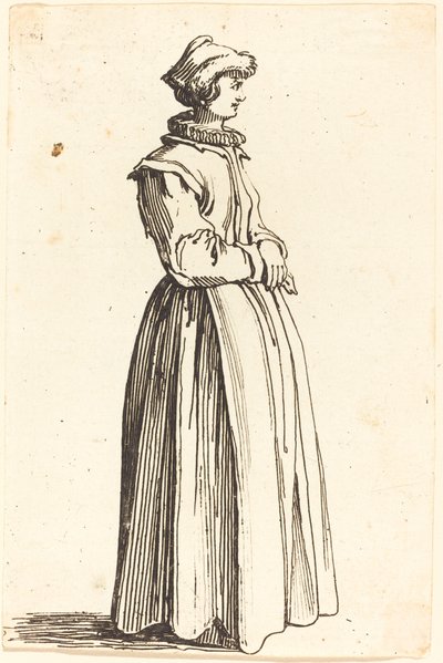 Mladá žena, v profilu, čelí vpravo od Israel Henriet after Jacques Callot
