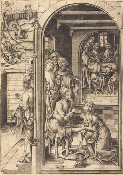 Kristus umývá nohy apoštolům, c. 1480. od Israhel van Meckenem