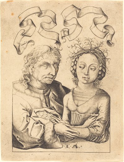 Pošetilý starý muž a mladá dívka, c. 14801490. od Israhel van Meckenem