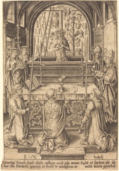 Mše sv. Řehoře, c. 14801485. od Israhel van Meckenem