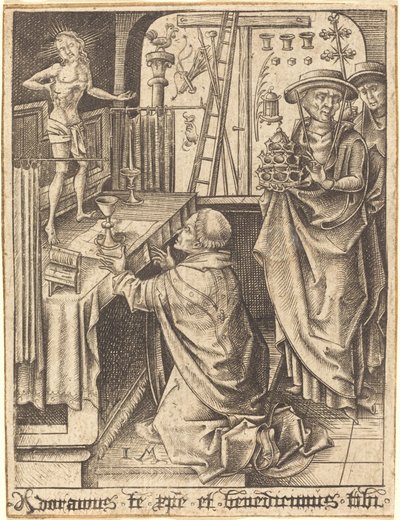 Mše sv. Řehoře, c. 14801490. od Israhel van Meckenem