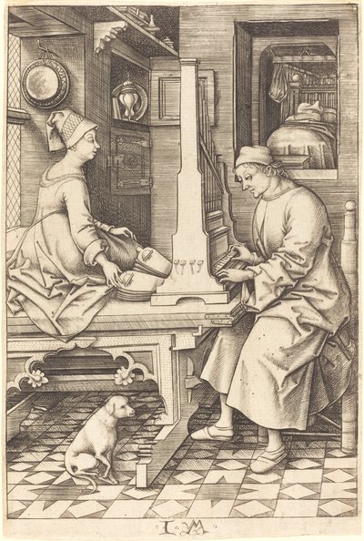 Hráč na varhany a jeho žena, c. 14951503. od Israhel van Meckenem