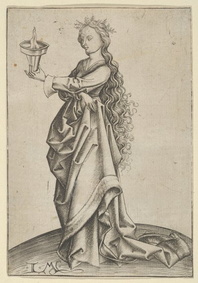 Třetí moudrá panna, ca. 1450-1503. od Israhel van Meckenem
