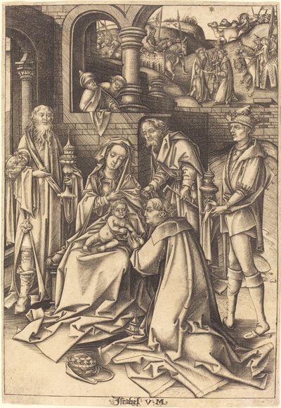 Klanění tří králů od Israhel van Meckenem after Hans Holbein the Elder