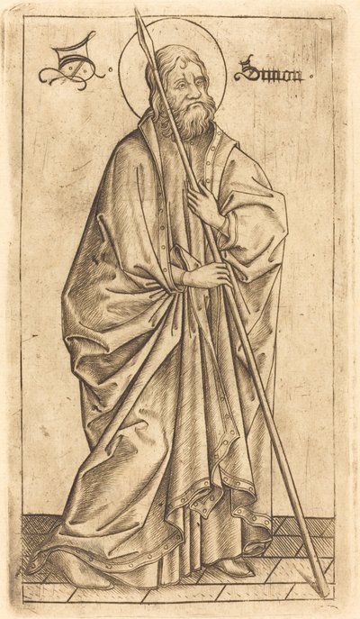 Svatý Tomáš (?) nebo svatý Šimon (?) od Israhel van Meckenem after Master E.S.