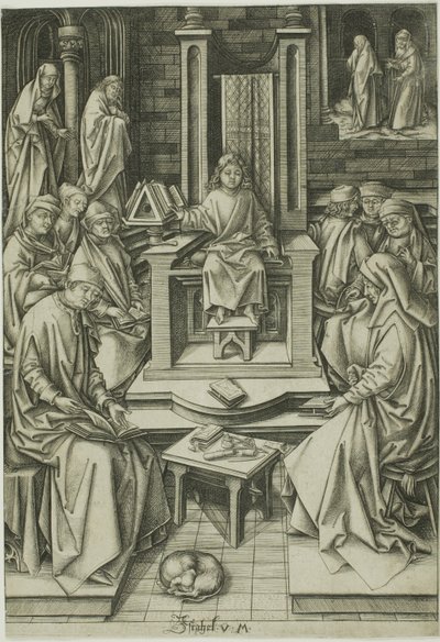 Kristus mezi lékaři od Israhel van Meckenem the younger
