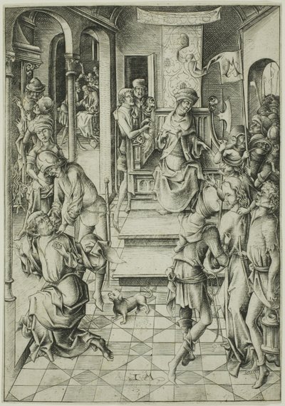 Kristus před Annášem od Israhel van Meckenem the younger