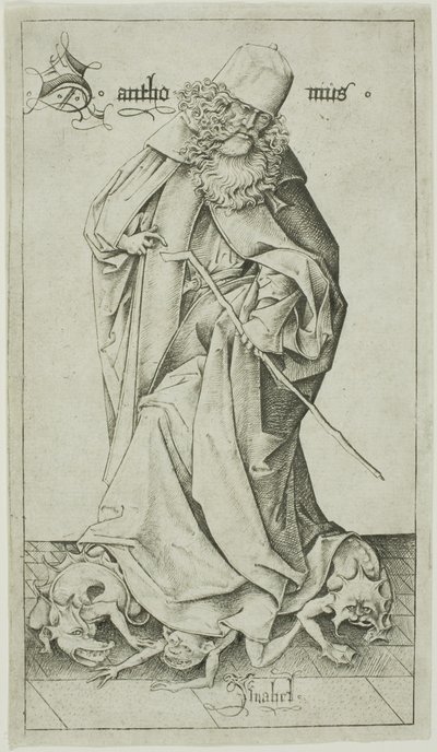 Svatý Antonín od Israhel van Meckenem the younger
