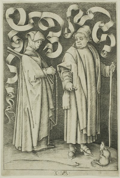 Návštěvníci kostela od Israhel van Meckenem the younger