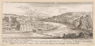 Pohled na Lyon v zákrutu Saône Veue de Lyon quand on y sestup par la Saone (název na objektu) od Israël Silvestre
