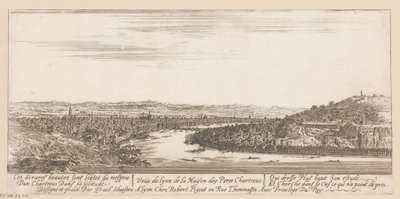 Pohled na Lyon z kartuziánského kláštera Veue de Lyon de la Maison des Peres Chartreux (název na objektu) od Israël Silvestre