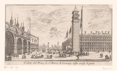 Pohled na náměstí svatého Marka v Benátkách Pohled na náměstí Piazza di St. Marco di Venezia vista verso il porto (název na objektu) Pohledy na Řím a Benátky (název série) Vues de Rome et de Venise (název série) od Israël Silvestre