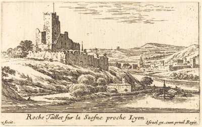 Roche Taillet na řece Saosne poblíž Lyonu od Israël Silvestre