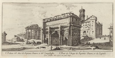 Veduta del Arco di Septimio Severus a del Campidoglio od Israël Silvestre