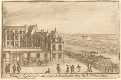 Pohled na dům Monsieur de Bretonuiller na ostrově Isle Nostre Dame od Israël Silvestre