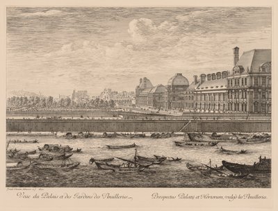 Pohled na palác a zahrady Tuileries, ze strany nábřeží, 1670. od Israël Silvestre