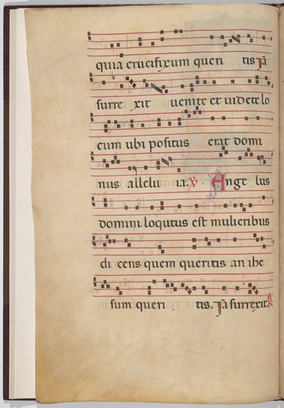 List 1 z antifonálního fragmentu (verso) od Italian 13th Century