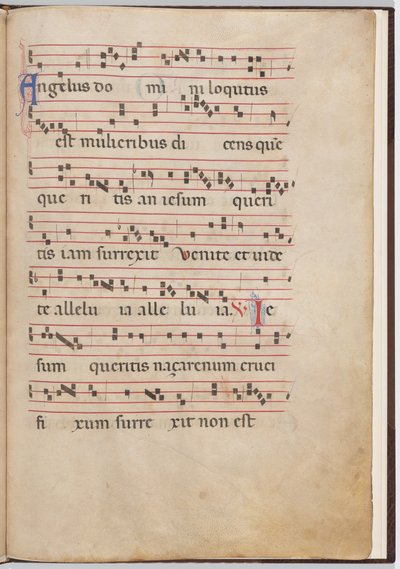 List 2 z antifonálního fragmentu od Italian 13th Century
