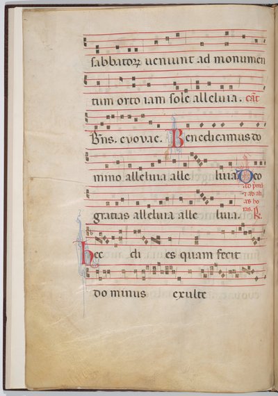 List 4 z antifonálního fragmentu (verso) od Italian 13th Century