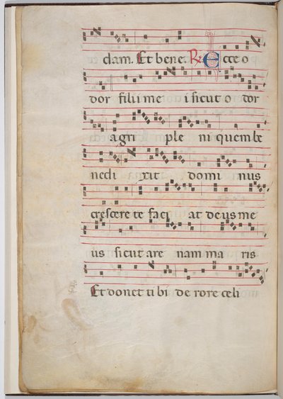 List 8 z antifonálního fragmentu (verso) od Italian 13th Century