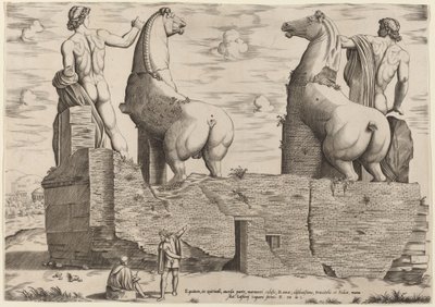 Koně, v Quirinale, na opačné straně od Italian 16th Century