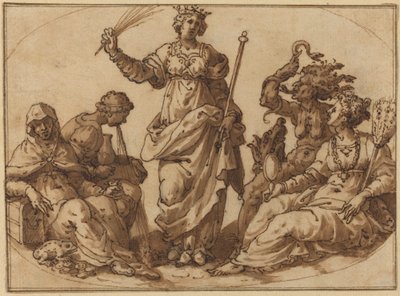 Ctnost vítězí nad neřestmi od Italian 16th Century
