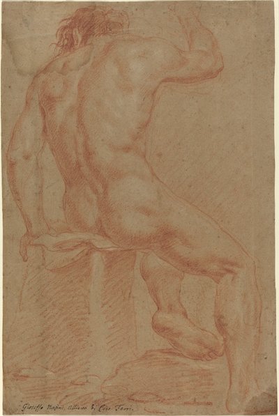 Nahá mužská postava [recto] od Italian 17th Century