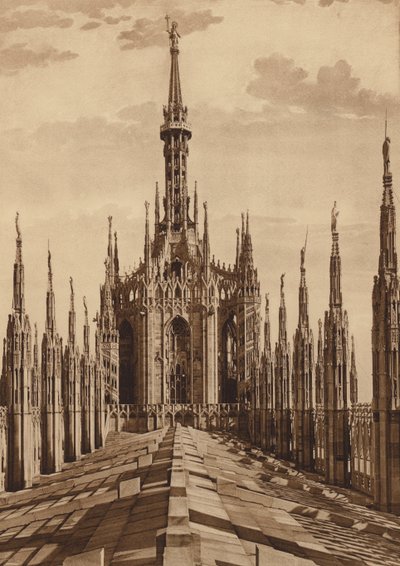 Milánský dóm: Hlavní věž (čb fotografie) od Italian Photographer