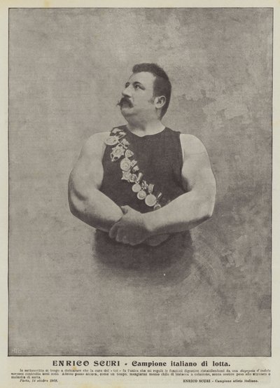 Enrico Scuri, italský mistr v zápase od Italian Photographer