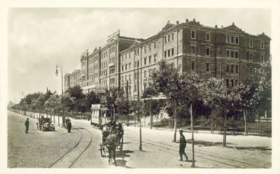 Excelsior Palace Hotel, Lido, Benátky (černobílá fotografie) od Italian Photographer